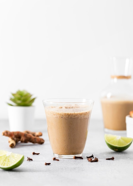 Primo piano frappè al cioccolato