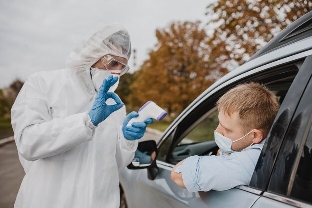 Primo piano nel test del coronavirus