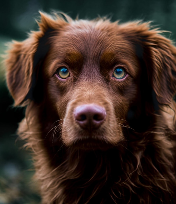 Foto gratuito primo piano ritratto di simpatico canino di razza generato dall'intelligenza artificiale