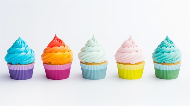 Primo piano su cupcakes colorati