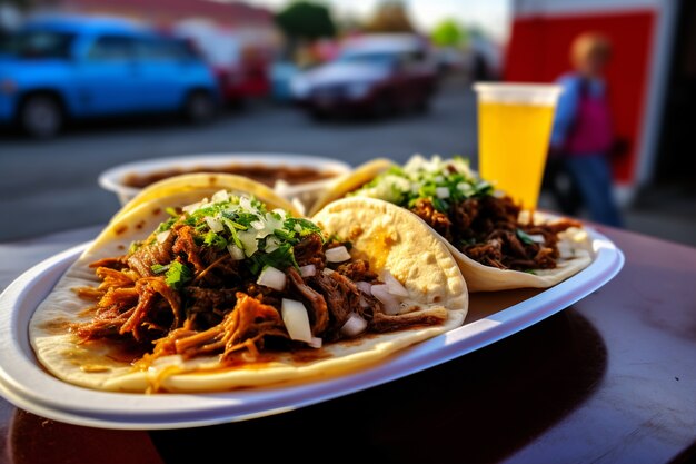 Primo piano su deliziosi tacos