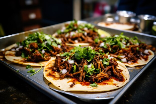 Primo piano su deliziosi tacos