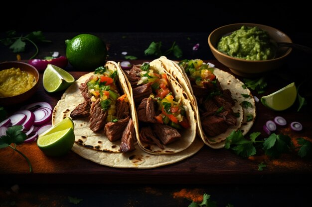Primo piano su deliziosi tacos