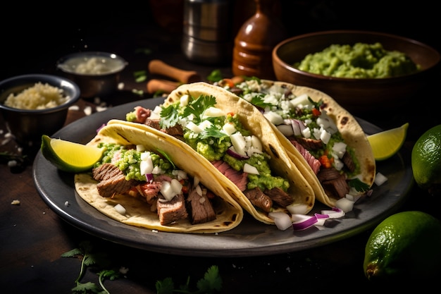 Primo piano su deliziosi tacos