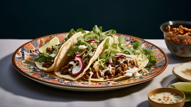 Primo piano su deliziosi tacos