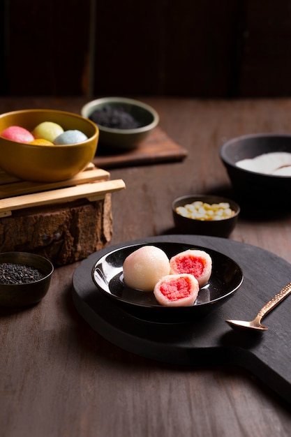 Primo piano su un'appetitosa ciotola tangyuan