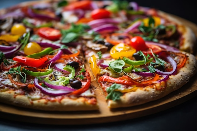 Primo piano su una deliziosa pizza