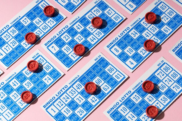 Primo piano sugli elementi del gioco del bingo