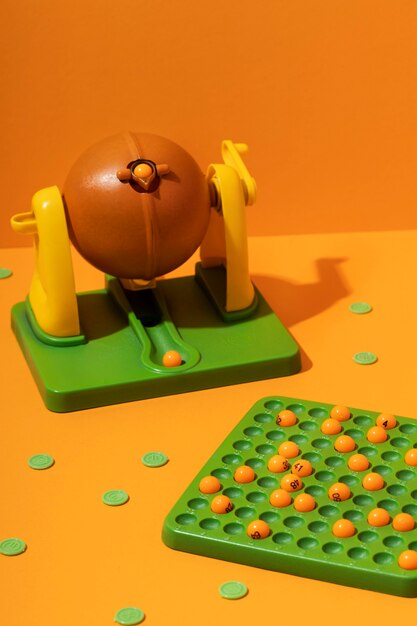 Primo piano sugli elementi del gioco del bingo