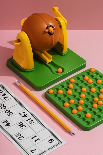 Primo piano sugli elementi del gioco del bingo