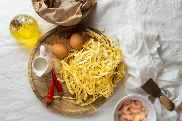 Primo piano sugli ingredienti del pasto ad alto contenuto proteico