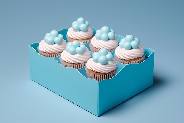 Primo piano sui cupcakes nella confezione