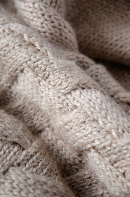 Primo piano sui dettagli della trama della lana