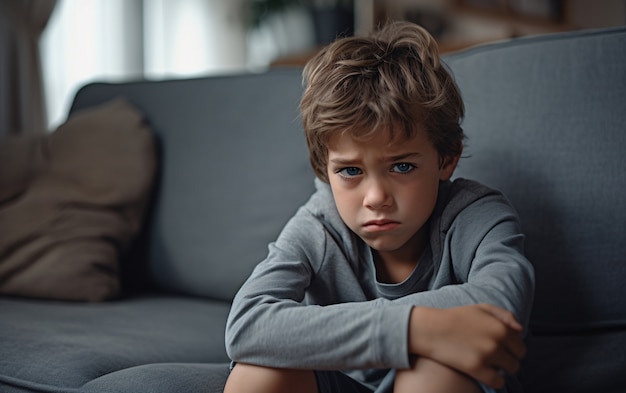 Primo piano sul bambino triste