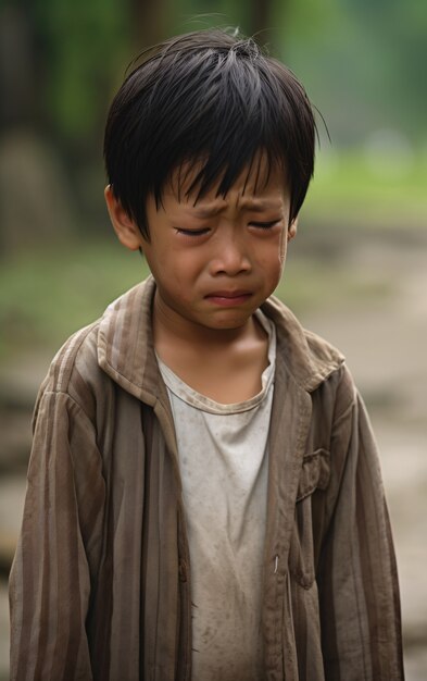 Primo piano sul bambino triste