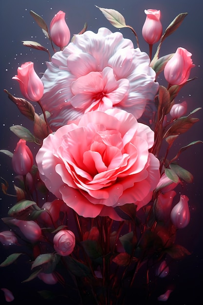 Primo piano sul bouquet di rose astratte