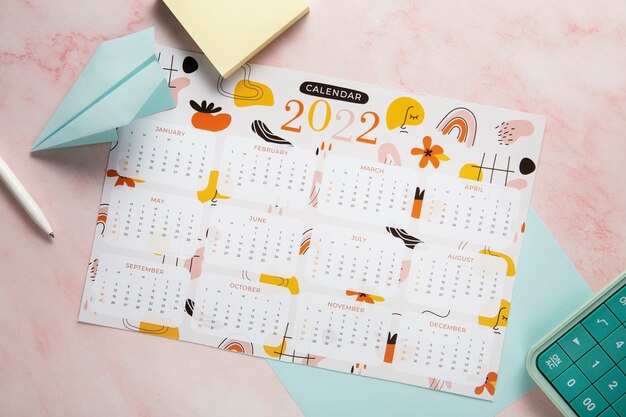 Primo piano sul design del calendario