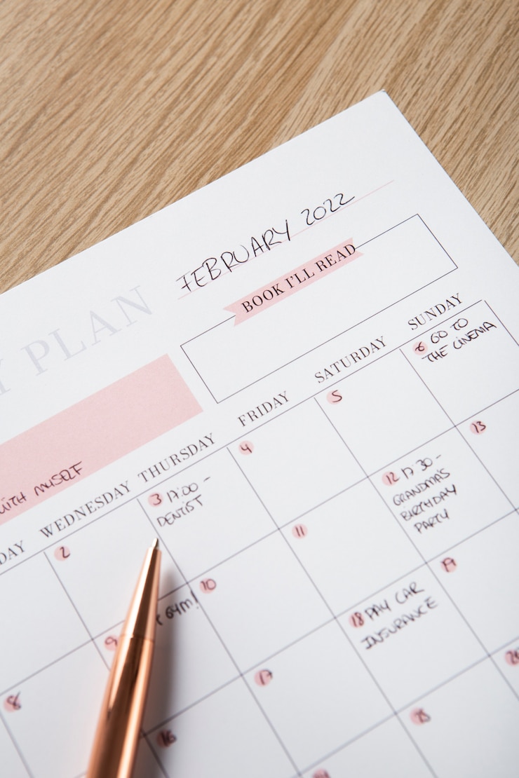 Foto gratuito primo piano sul design del calendario