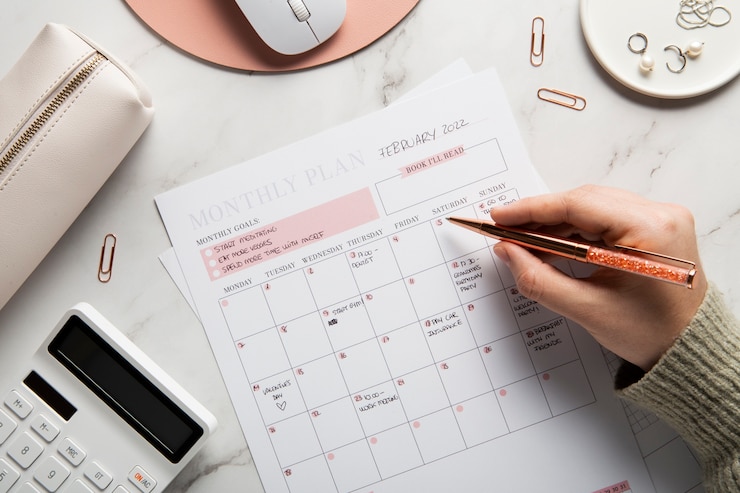 Foto gratuito primo piano sul design del calendario