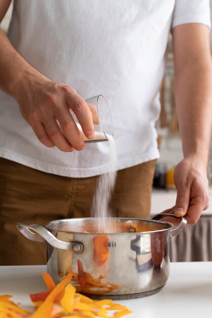 Primo piano sul metodo di conservazione degli alimenti