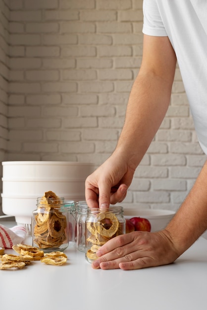 Primo piano sul metodo di conservazione degli alimenti