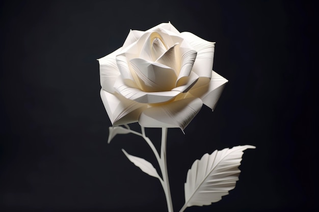 Primo piano sul rendering 3d della rosa bianca