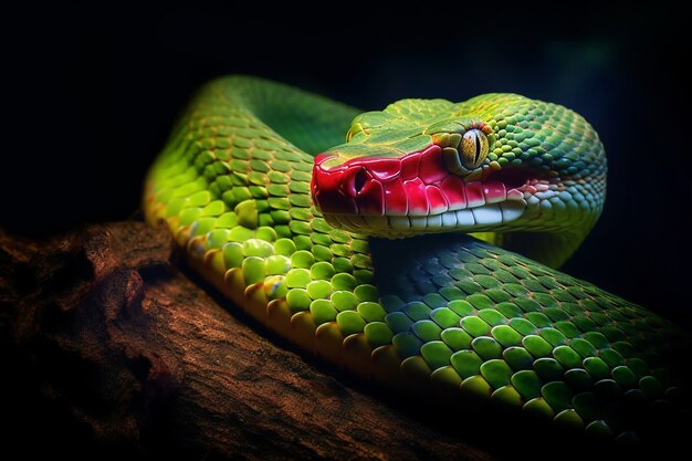 Primo piano sul serpente nell'habitat naturale