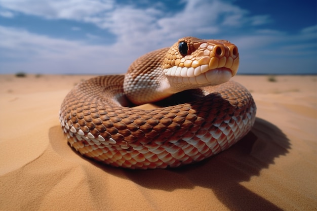 Primo piano sul serpente nell'habitat naturale