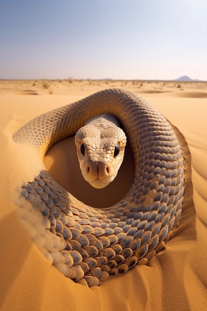 Primo piano sul serpente nell'habitat naturale