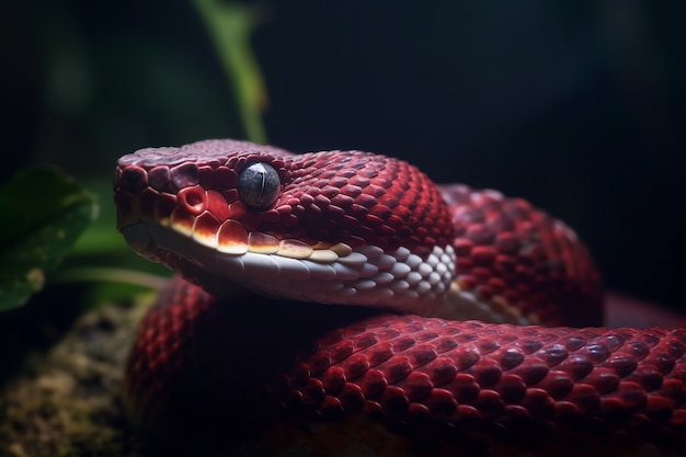 Primo piano sul serpente nell'habitat naturale