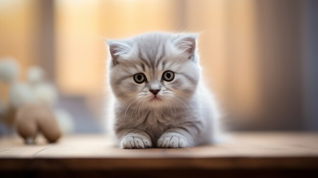 Primo piano sull'adorabile gattino in casa