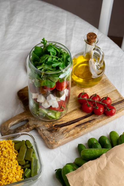 Primo piano sulla deliziosa preparazione dei pasti