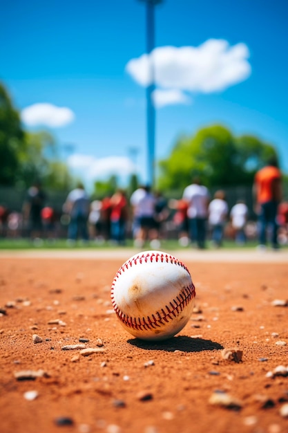 Primo piano sulla palla da baseball