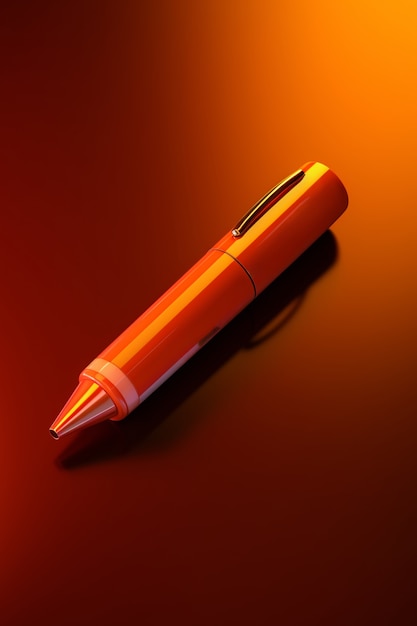 Primo piano sulla penna arancione