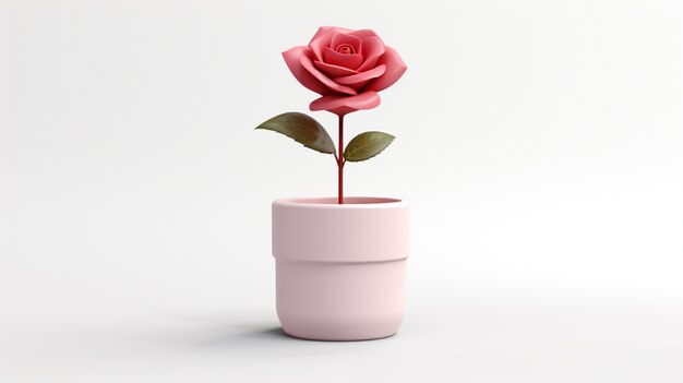 Primo piano sulla rosa in vaso