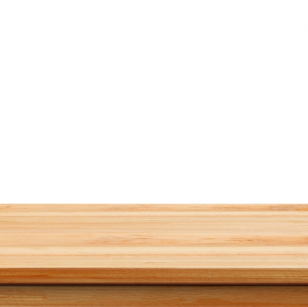 Primo piano trasparente di legno sfondo di studio su sfondo bianco - wel