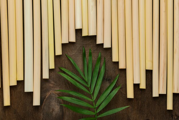 Priorità bassa delle cannucce del tubo di bambù dell'ambiente ecologico