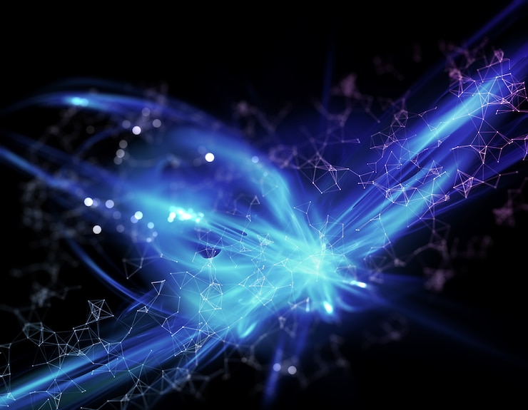 Foto gratuito priorità bassa di frattalo astratto 3d con effetto plesso