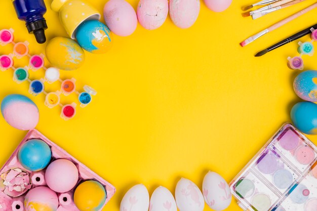 Priorità bassa di pasqua di vista superiore con copyspace
