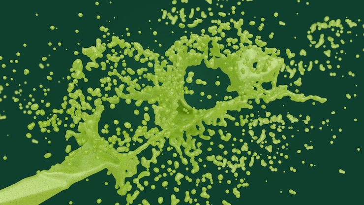 Foto gratuito priorità bassa di spruzzo di liquido verde