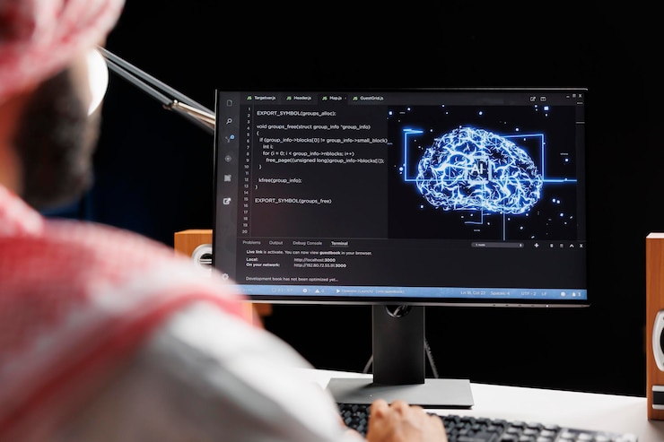 Foto gratuito professionista della sicurezza informatica del medio oriente