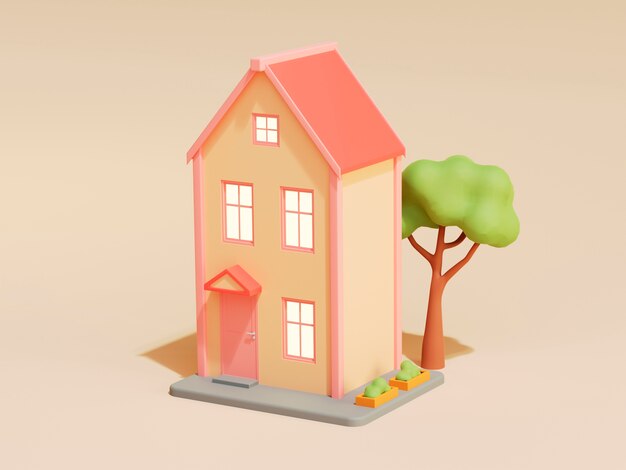 Progettazione del rendering 3d della casa