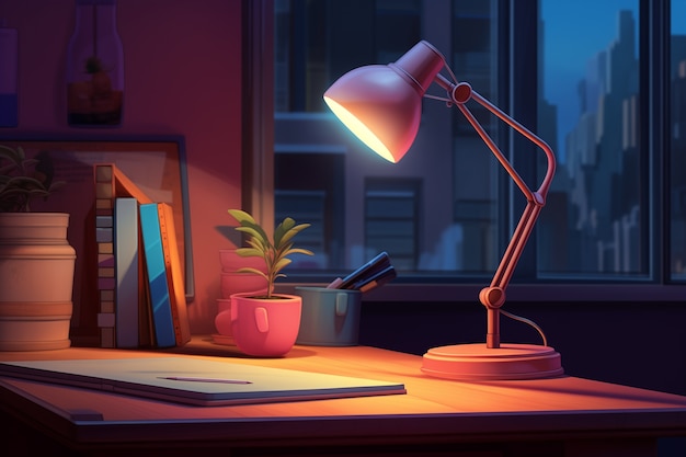 Progettazione della lampada con stile artistico digitale