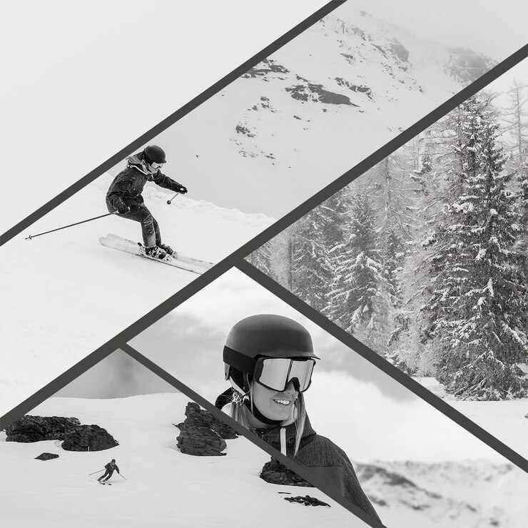 Foto gratuito progettazione di collage per sport invernali