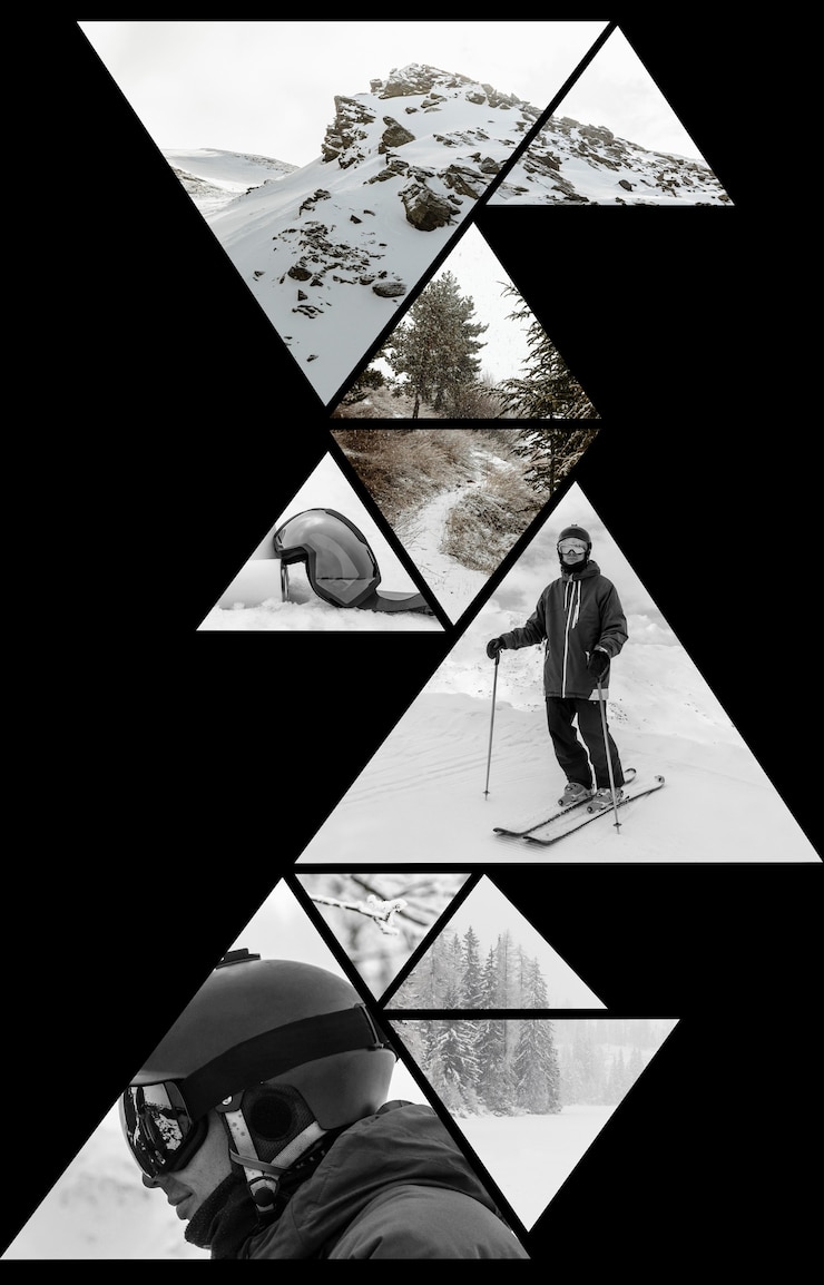 Foto gratuito progettazione di collage per sport invernali