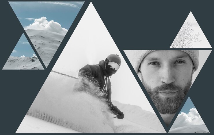 Foto gratuito progettazione di collage per sport invernali