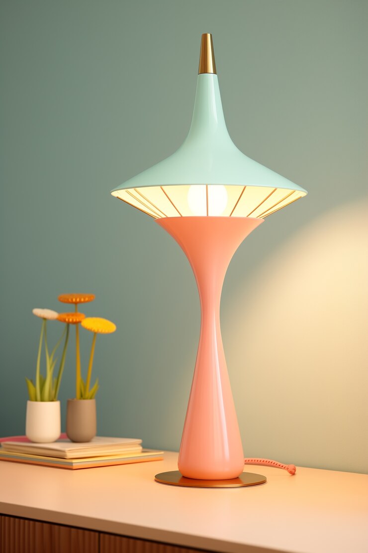 Foto gratuito progettazione di lampade a luce in stile arte digitale