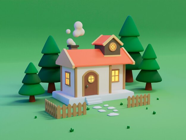 Progettazione di rendering 3D della casa