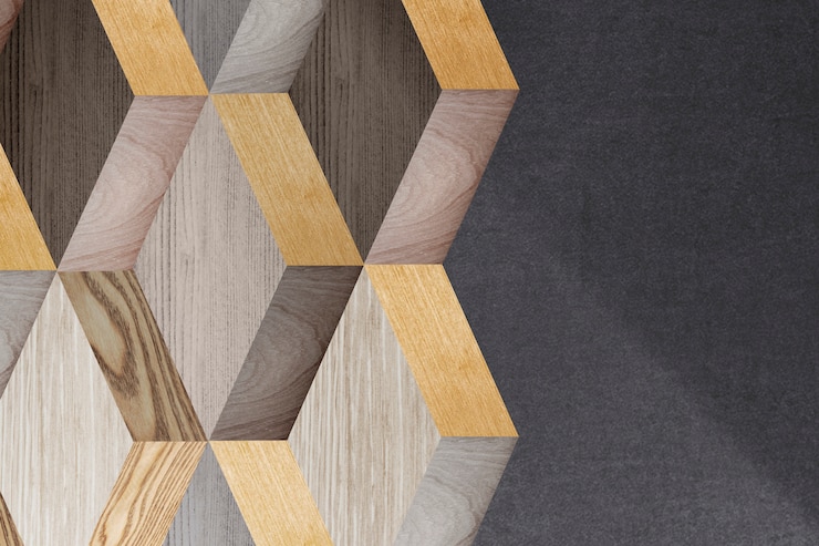 Foto gratuito progettazione moderna del fondo di legno 3d