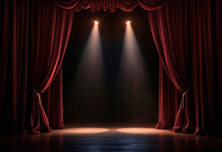 Foto gratuito proiettori del palcoscenico del teatro